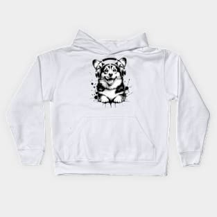 Corgi Business, Monkey Business, Music Kids Hoodie